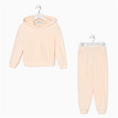 Костюм детский (толстовка, брюки) KAFTAN: Soft plushy, размер 34 (122-128 см), бежевый