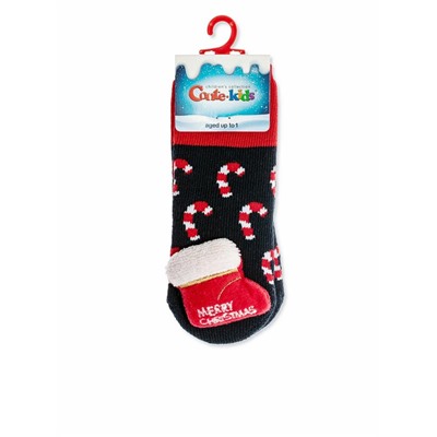 Носки детские CONTE-KIDS Махровые новогодние носки с игрушкой для самых маленьких «Sweets»