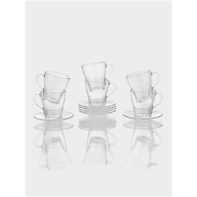 Чайный сервиз ОСЗ «Грация», 12 предметов: кружка 250 мл, 6 шт., блюдце, 6 шт., стекло