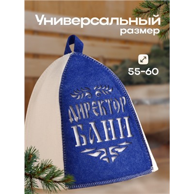 Шапка для бани и сауны, с аппликацией «Директор бани», полиэфир