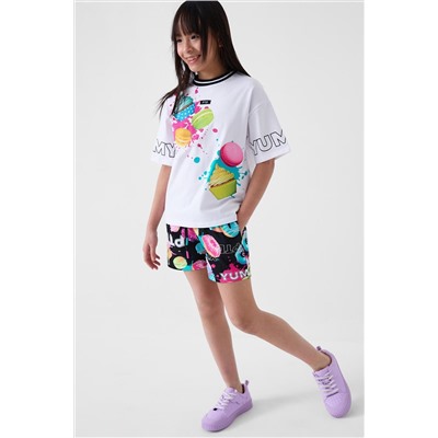 Комплект трикотажный для девочек: фуфайка (футболка), шорты PLAYTODAY, 1240341