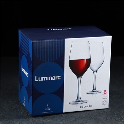 Набор бокалов для вина Luminarc «Селест», 450 мл, 6 шт., стекло, прозрачный