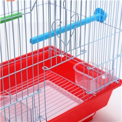 Клетка для птиц укомплектованная Bd-1/4f, 30×23×39 см, красная