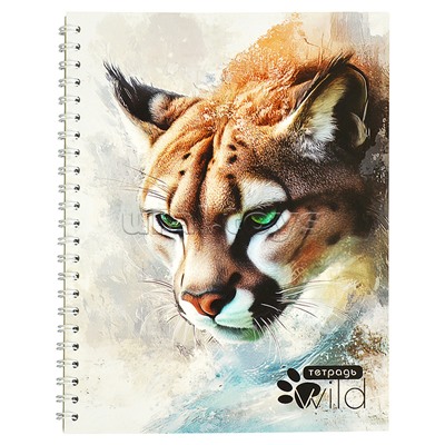 Тетрадь 40л. линейка, на гребне "Дикая кошка"