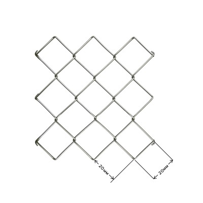 Металлическая сетка - рабица, без покрытия, ячейка 20×20 мм, толщина 1.2 мм, размер рулона 1.5×10 м