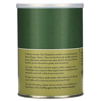 Cafe Altura, Organic Coffee, Dark Blend, Ground, 12 oz (340 g)