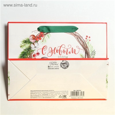 Пакет подарочный новогодний ламинированный «С Новым годом», MS 23×18×10 см
