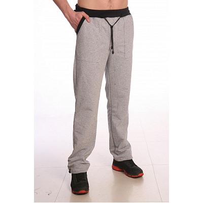 Брюки прямые спортивные Спорт серый меланж распродажа