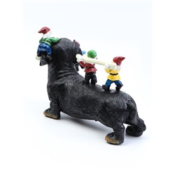 Садовая фигура из полистоуна «Такса с гномами», 20×9×15 см