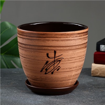 Горшок для цветов «Восток», керамический, набор 4 шт.: 400 мл, 1 л, 2.5 л, 5 л