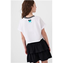 Комплект трикотажный для девочек: джемпер (футболка), юбка-шорты PLAYTODAY, 1240346