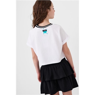 Комплект трикотажный для девочек: джемпер (футболка), юбка-шорты PLAYTODAY, 1240346