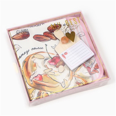 Набор подарочный «Булочки»: полотенце 40×73 см, прихватка 19×19 см, магнит 11×7 см