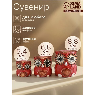 Сувенирный набор «Совы с сердечками», 6×19×8 см, дерево