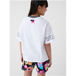 Комплект трикотажный для девочек: фуфайка (футболка), шорты