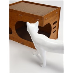 Когтеточка-лежанка «Пижон» из гофрокартона с кошачьей мятой «Таунхаус», 44×33×32 см