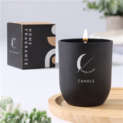 Свеча ароматическая Home Fragrance, одеколон, чёрная, 7×8 см