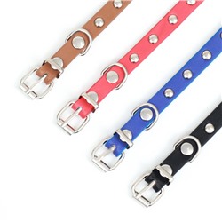 Ошейник «Пижон» клёпаный из искусственной кожи, 30.5×1 см, микс цветов