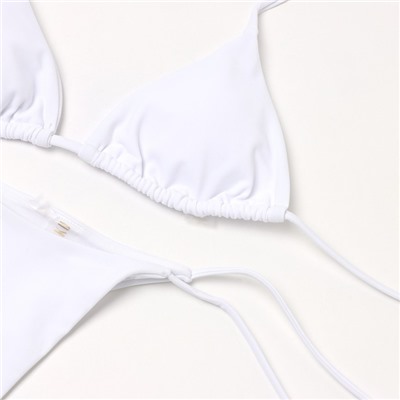 Купальник раздельный бикини на завязках женский MINAKU, белый, размер 46