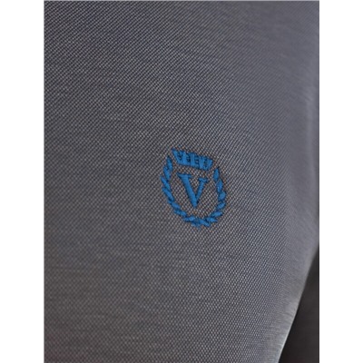 Джемпер хенли из полотна пике с меланжевым плетением с эластаном