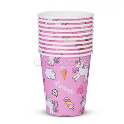 Набор посуды одноразовой "Сладость единорога" стаканы (10 шт.)