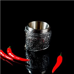 Стопка средневековая «Череп в шлеме. Хэллоуин», 70 мл, нержавеющая сталь, цвет серебряный