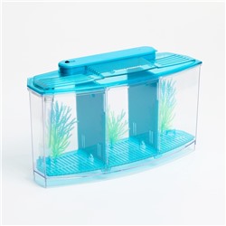 Аквариумный набор трехсекционный, с подсветкой LED, 2.55 л, голубой