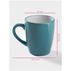 Кружка Доляна «Дымка», 360 мл, керамика, бирюзовая