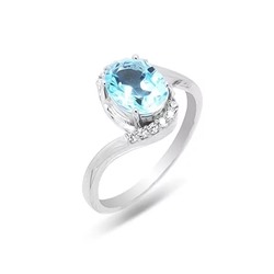 Кольцо из серебра топаз, Кипр