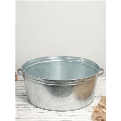 Таз для бани, круглый, оцинкованная сталь, 38 л