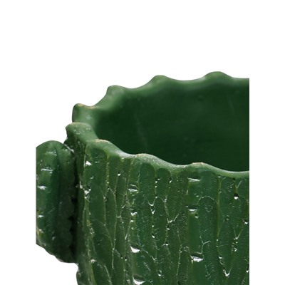 Декоративное кашпо для цветов «Кактус», 400 мл, керамическое, зелёное, Greengo