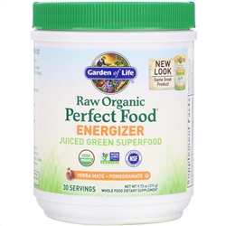 Garden of Life, RAW Organic Perfect Food Energizer, Yerba Mate- Pomegranate, 9.73 oz (276 g)