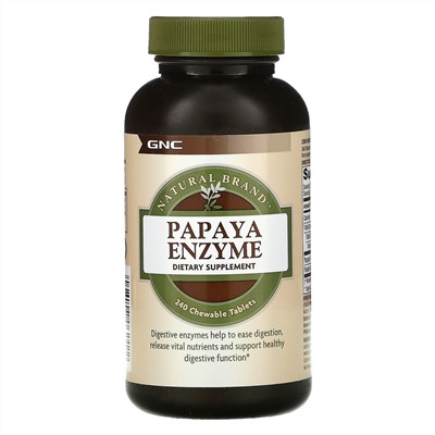 GNC, Papaya Enzyme,  240 Chewable Tablets