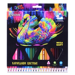 Карандаши цветные "Trio Mega Soft" 48 цветов, 4М, диаметр грифеля 3 мм, трехгранные, в картонной коробке