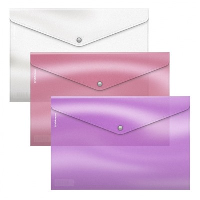 Папка с кнопкой  А4 180мкм 54899 "Карамель" полупрозрачная, ассорти ErichKrause