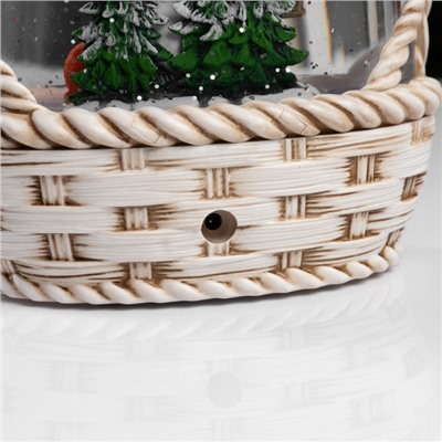 Фигура светодиодная «Снежная корзинка», 20.3×15×9 см, музыка, батарейки ААх3 (не в комплекте), USB, свечение тёплое белое