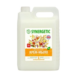 Крем-мыло жидкое SYNERGETIC «Овсяное молочко и хлопок», биоразлагаемое, для мытья рук и тела, 5 л