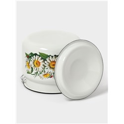 Бидон эмалированный, 2 л, с ручкой и крышкой, белый