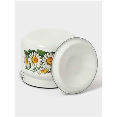 Бидон эмалированный, 2 л, с ручкой и крышкой, белый