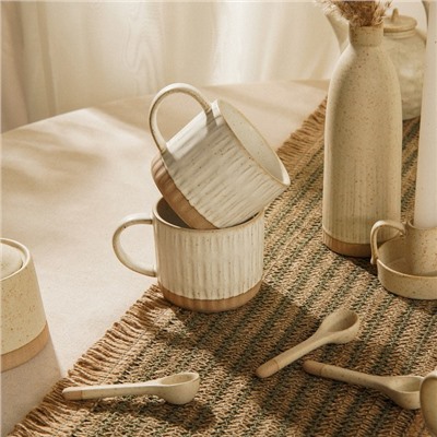 Набор кружек керамических SL Home «Виенто», 400 мл, бежевый