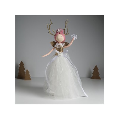 Интерьерная кукла текстильная «Принцесса леса в белом платье», 9.8×9.8×39.5 см