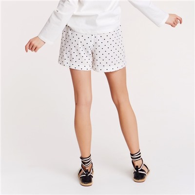 Шорты женские в сердца MINAKU: Enjoy, белые, размер 42