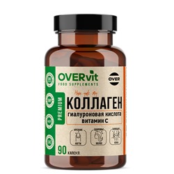 Коллаген+Витамин С+Гиалуроновая кислота OVERvit, 90 капсул