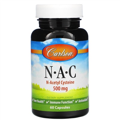 Carlson Labs, N-A-C, 500 мг, 60 капсул