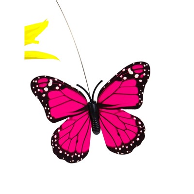 Штекер летающий «Подсолнух с бабочкой», на солнечной батарее, МИКС