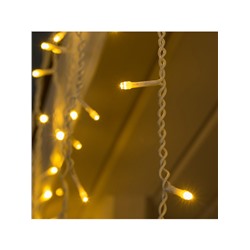 Гирлянда «Бахрома» 3×0.6 м, IP44, УМС, белая нить, 160 LED, свечение тёплое белое, 220 В