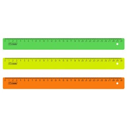 Линейка пластиковая 30 см пластиковая, непрозрачная, неоновые цвета, ассорти ЛН31(028388) Стамм