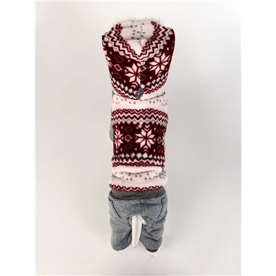 Комбинезон «Лапландия», с подкладом, размер S, ДС 25, ОГ 35, ОШ 25 см, серый, бордовый