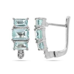 Серьги из серебра топаз, Мульти