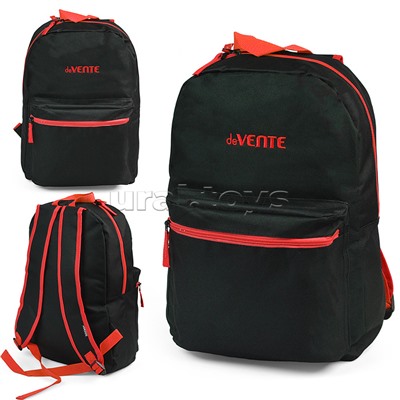 Рюкзак "Black" подростковый 40x29x17 см (14 л) 250 г, 1 отделение на молнии, 1 передний карман, черный с красным